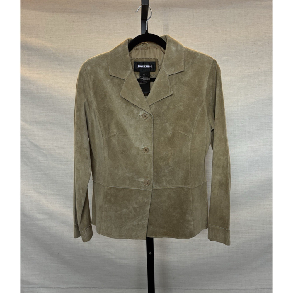 Brandon Thomas Leather Jacket Medium Womens Tan Thin Classic